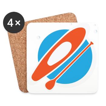 Orange rowboat gift idea - Coasters (set of 4) - white - Front
