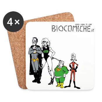 Super-héros antioxydants - Dessous de verre (lot de 4) - blanc - Devant
