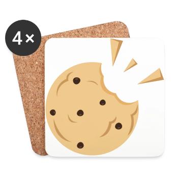 Bite biscuit gift - Coasters (set of 4) - white - Front