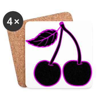 Neon Cherry Pink, subtil ou présent - Dessous de verre (lot de 4) - blanc - Devant