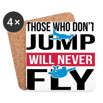 Will Never Fly Skydive - Untersetzer (4er-Set) - Weiß - Vorne