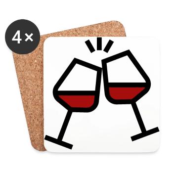 Prost mit Weingläsern - Untersetzer (4er-Set) - Weiß - Vorne