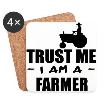 trust me i m a farmer 3 - Coasters (set of 4) - white - Front