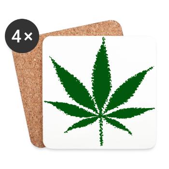 Cannabis (Green Edition) - Untersetzer (4er-Set) - Weiß - Vorne