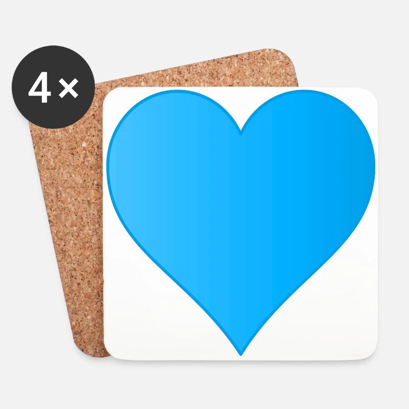 blue heart - blaues Herz - top design - Untersetzer (4er-Set) - Weiß