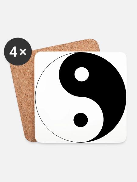 Ying Yang - Untersetzer (4er-Set) - Weiß