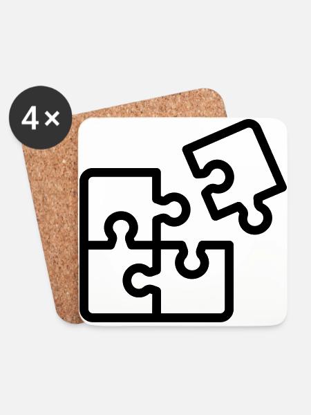 Puzzle - Untersetzer (4er-Set) - Weiß