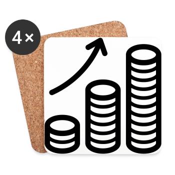 Rendite Geld Zinsen Wachstum - Untersetzer (4er-Set) - Weiß - Vorne