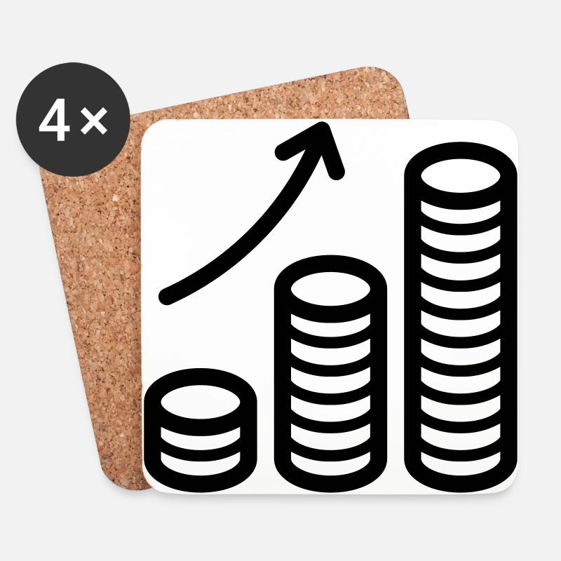 Rendite Geld Zinsen Wachstum - Untersetzer (4er-Set) - Weiß