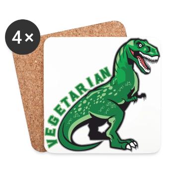 Idée de cadeau de végétarien végétarien - Dessous de verre (lot de 4) - blanc - Devant