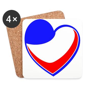 France Heart - Coasters (set of 4) - white - Front