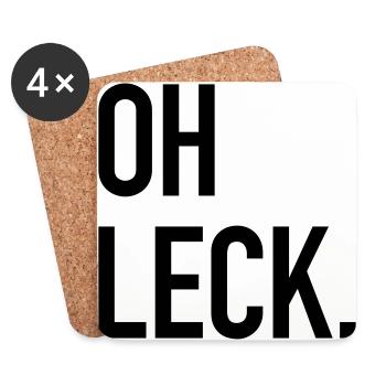oh leck trier spruch - Untersetzer (4er-Set) - Weiß - Vorne