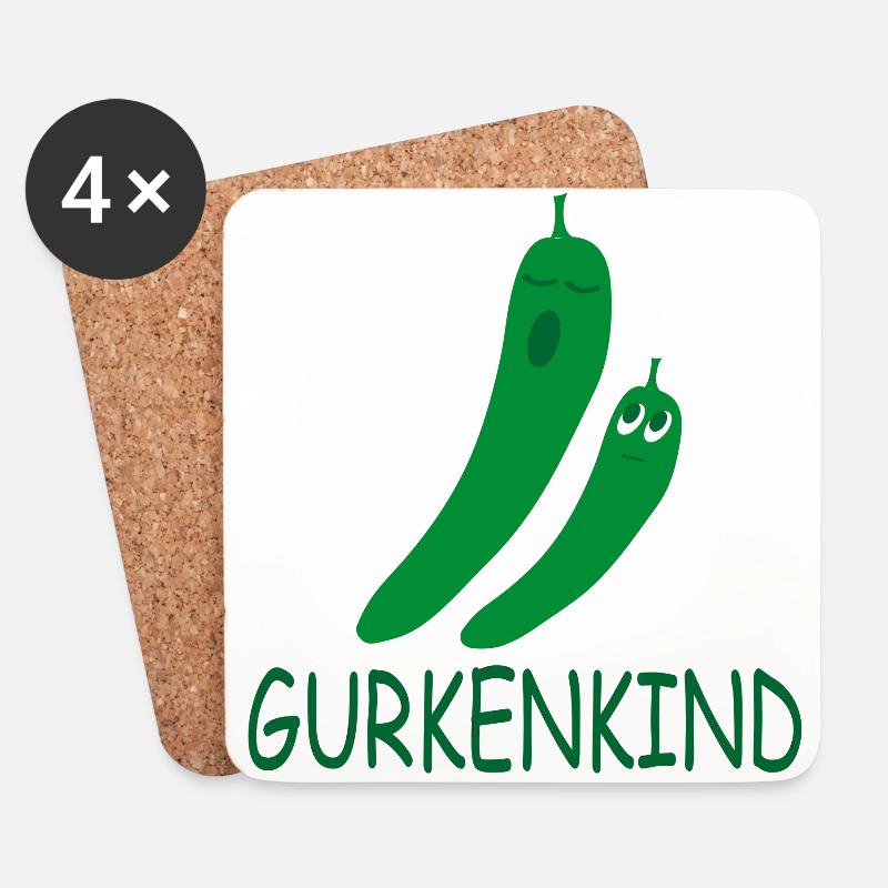 Gurkenkind - Untersetzer (4er-Set) - Weiß