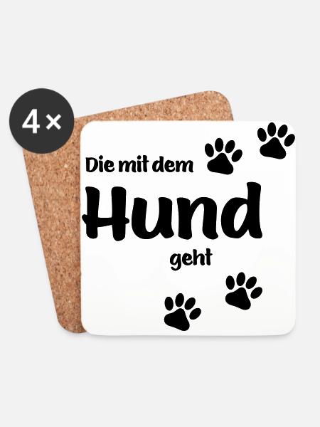 DIE MIT DEM HUND GEHT - Untersetzer (4er-Set) - Weiß