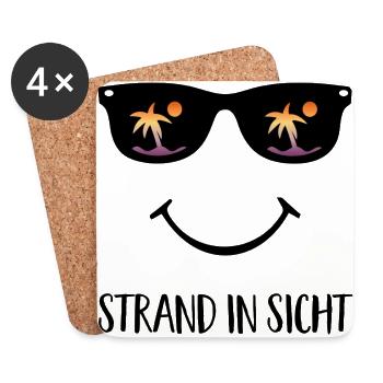 Strand - Untersetzer (4er-Set) - Weiß - Vorne