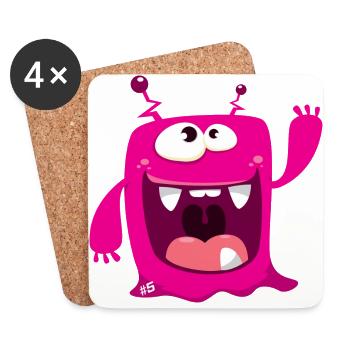Monstaa Originaals Monster # 5 - Coasters (set of 4) - white - Front