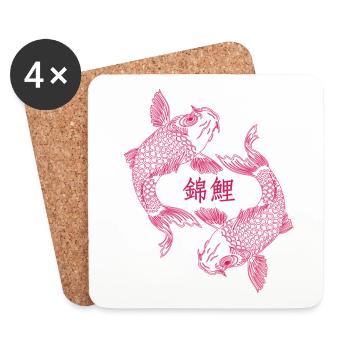 Koi Neon Karpfen - Untersetzer (4er-Set) - Weiß - Vorne