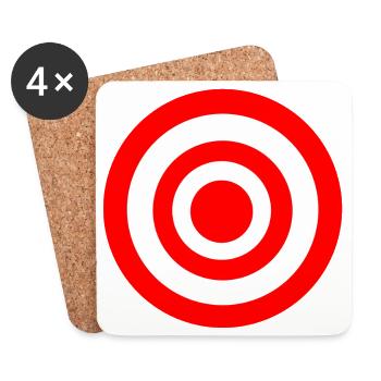 Zielscheibe - Untersetzer (4er-Set) - Weiß - Vorne