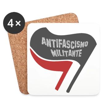 FLAGGE ANTIFA FLAGGEN ITALIENISCH ANTIFASCISMO - Untersetzer (4er-Set) - Weiß - Vorne