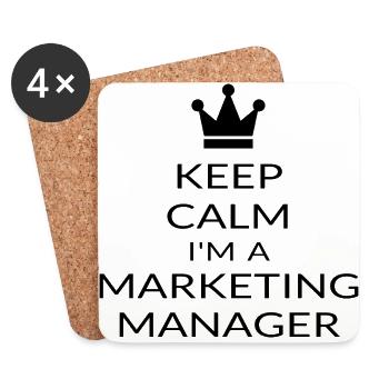 Keep Calm I'm A Marketing Manager Funny Marketer - Coasters (set of 4) - white - Front