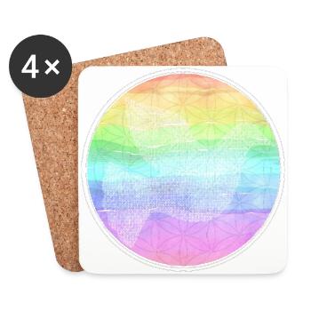 Regenbogen Peace Hippie Frieden Weltfrieden - Untersetzer (4er-Set) - Weiß - Vorne