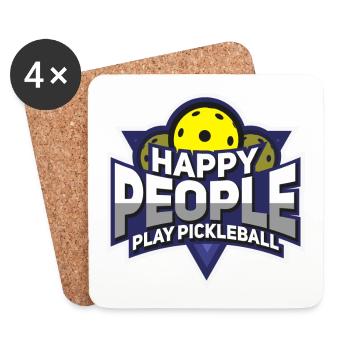 Pickleball : Happy People Play Pickleball - Dessous de verre (lot de 4) - blanc - Devant