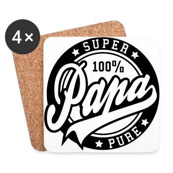 100 percent PURE SUPER PAPA - Coasters (set of 4) - white - Front