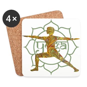 yoga 8 virabhadrasana e 38 - Dessous de verre (lot de 4) - blanc - Devant