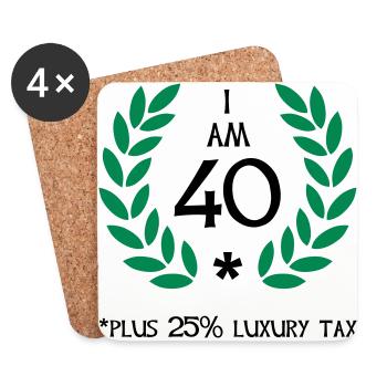 50 - 40 plus tax - Untersetzer (4er-Set) - Weiß - Vorne