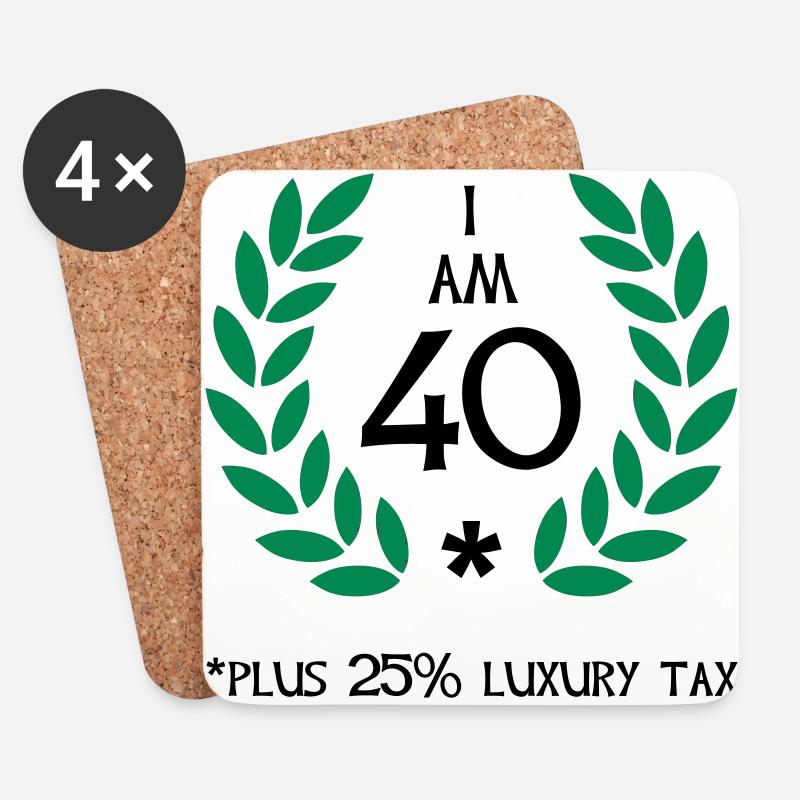 50 - 40 plus tax - Untersetzer (4er-Set) - Weiß