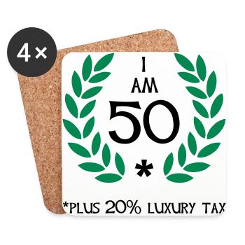 60 - 50 plus tax - Untersetzer (4er-Set) - Weiß - Vorne