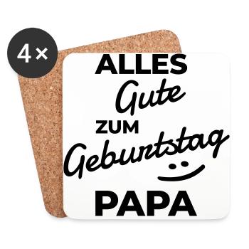 Alles Gute zum Geburtstag Papa - Untersetzer (4er-Set) - Weiß - Vorne