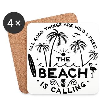 The Beach is Calling s - Untersetzer (4er-Set) - Weiß - Vorne
