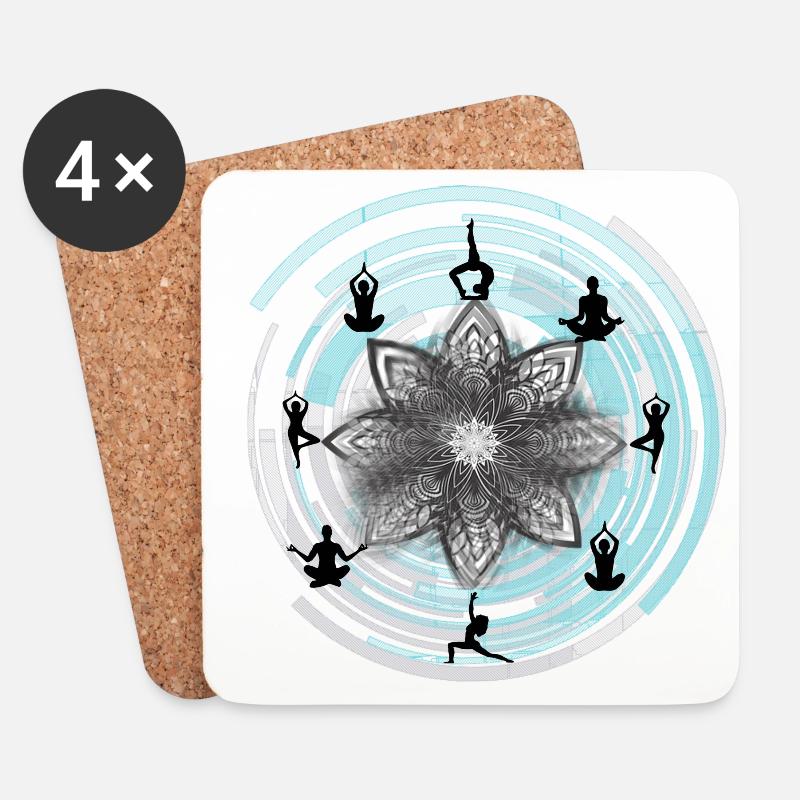 Yoga - Untersetzer (4er-Set) - Weiß