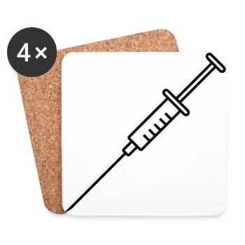 Spritze / Syringe / Seringue / Jeringa / Siringa - Untersetzer (4er-Set) - Weiß - Vorne