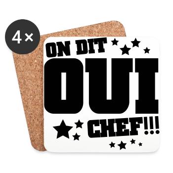 On dit oui chef - Dessous de verre (lot de 4) - blanc - Devant