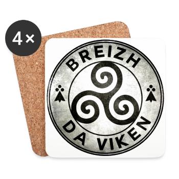 Breizh da viken 2 - Dessous de verre (lot de 4) - blanc - Devant