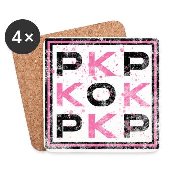 K-POP - Korea Pop - Untersetzer (4er-Set) - Weiß - Vorne
