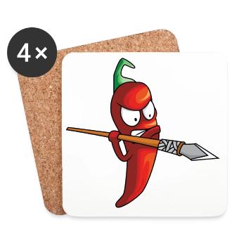 Hot aggressive chili - Coasters (set of 4) - white - Front