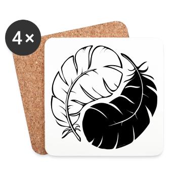 Two Feathers - Untersetzer (4er-Set) - Weiß - Vorne
