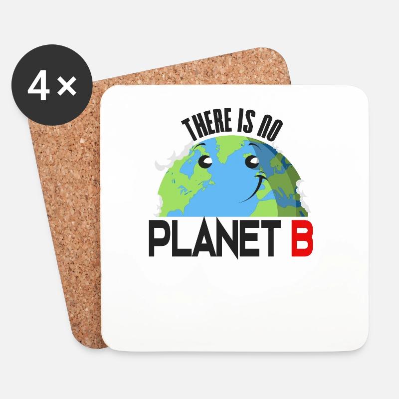 There is no Planet B - Untersetzer (4er-Set) - Weiß