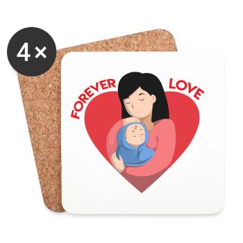 Forever Love Baby Mutter - Untersetzer (4er-Set) - Weiß - Vorne