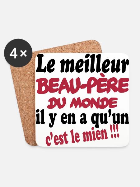 Le meilleur beau-père du monde c'est le mien !!! - Coasters (set of 4) - white