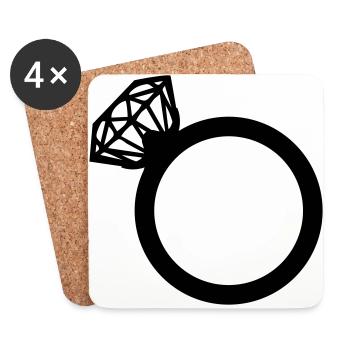 diamond ring - Untersetzer (4er-Set) - Weiß - Vorne
