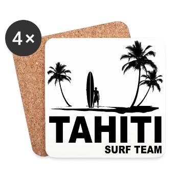 Tahiti surf team - Dessous de verre (lot de 4) - blanc - Devant