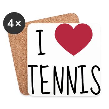 Tennis - Sport - Racket - Tennis Player - Tenis - Untersetzer (4er-Set) - Weiß - Vorne