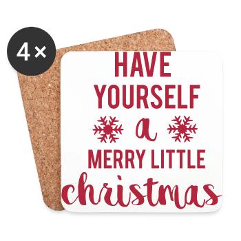 Merry Little Christmas - Dessous de verre (lot de 4) - blanc - Devant