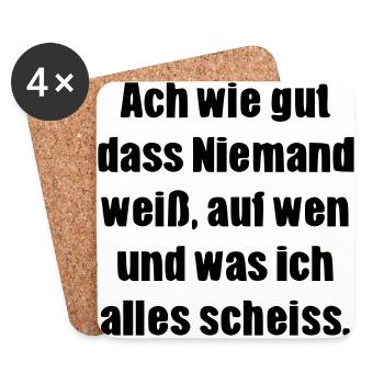 Lustiger cooler Spruch - Untersetzer (4er-Set) - Weiß - Vorne