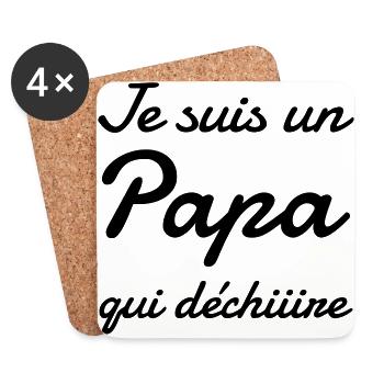 Dad Daddy Papa Vati Vater Father's Day Baby - Coasters (set of 4) - white - Front