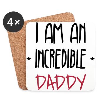Dad Daddy Papa Vati Vater Father's Day Baby - Coasters (set of 4) - white - Front
